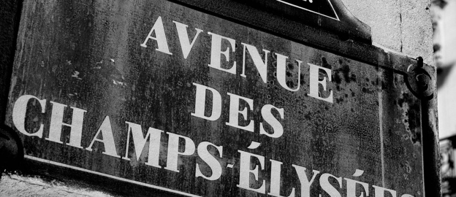 Parijs Champs Elysees Zwart Wit